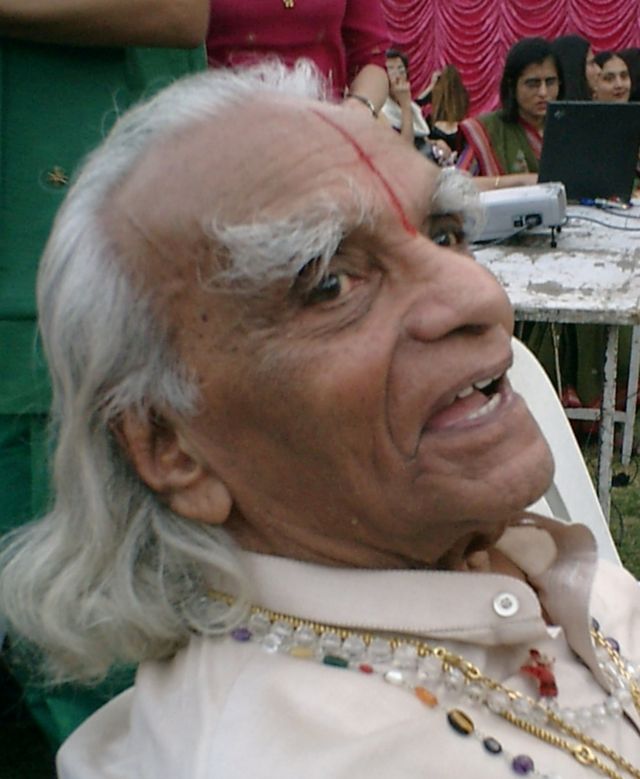 B.K.S. Iyengar, smiling, in 2004